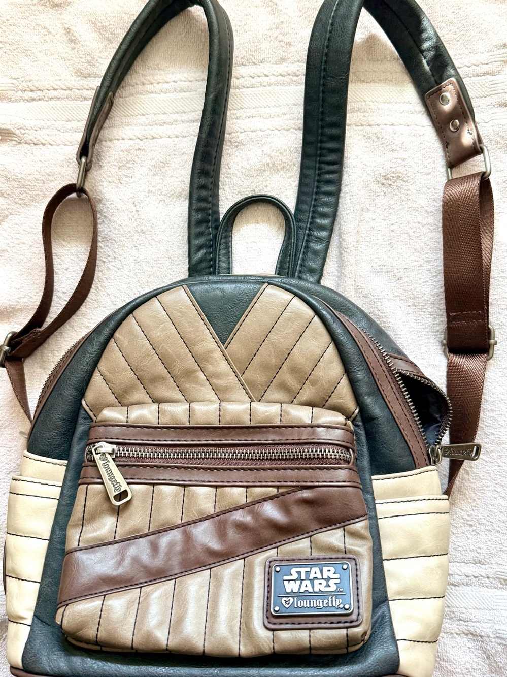 Loungefly Star Wars Men's Mini Backpack in Black, Brown & Tan